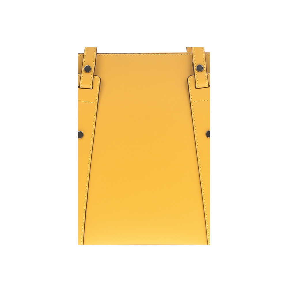 Geanta tote din piele naturala Carolina di Rosa CR0913, Galben, #4, Bagsy