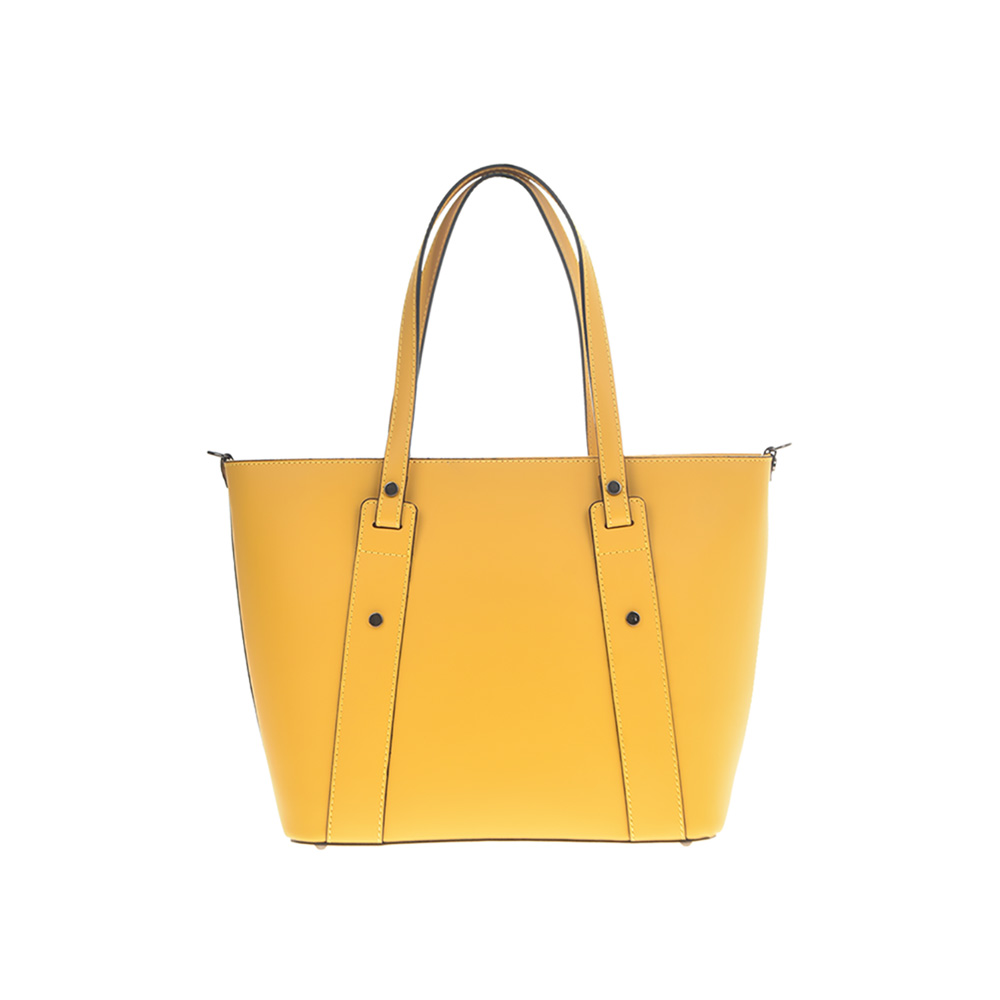 Geanta tote din piele naturala Carolina di Rosa CR0913, Galben, #1, Bagsy