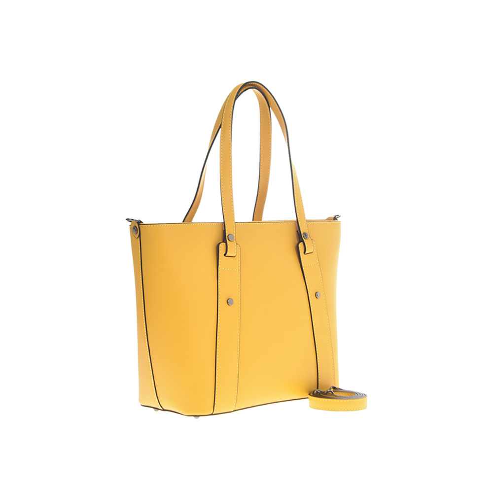 Geanta tote din piele naturala Carolina di Rosa CR0913, Galben, #2, Bagsy