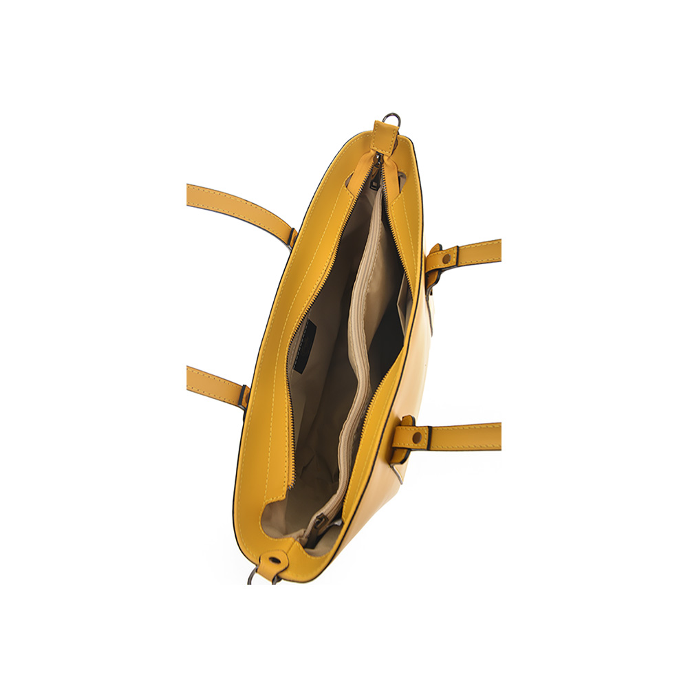 Geanta tote din piele naturala Carolina di Rosa CR0913, Galben, #5, Bagsy