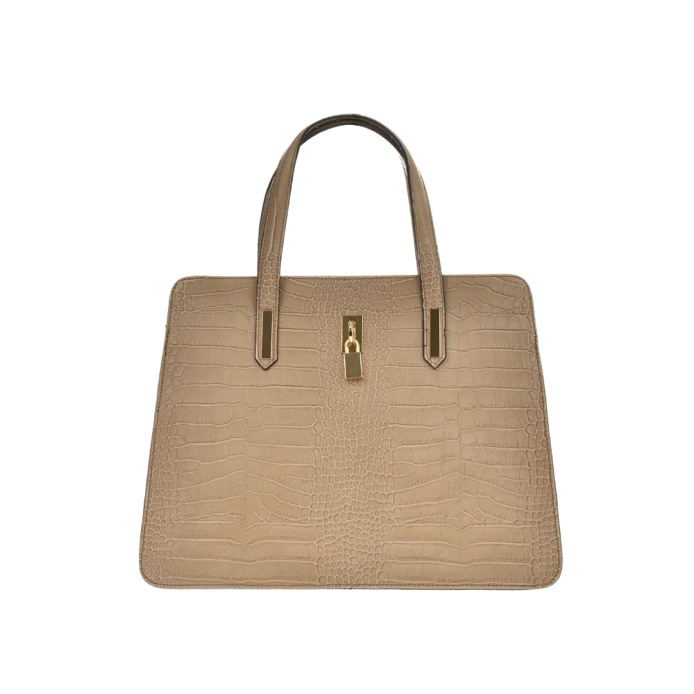 Geanta tote din piele naturala Carolina di Rosa CR0915, Grej, #1, Bagsy