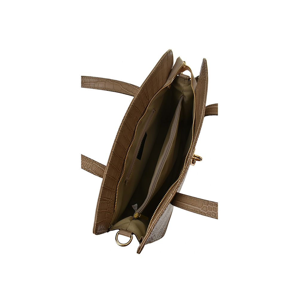 Geanta tote din piele naturala Carolina di Rosa CR0915, Grej, #5, Bagsy