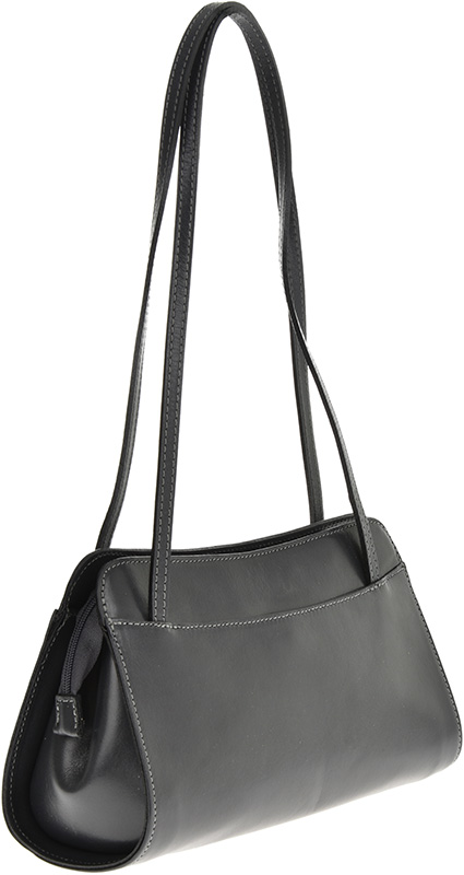 Geanta de umar din piele naturala Promesse PR6383, Gri inchis, #2, Bagsy