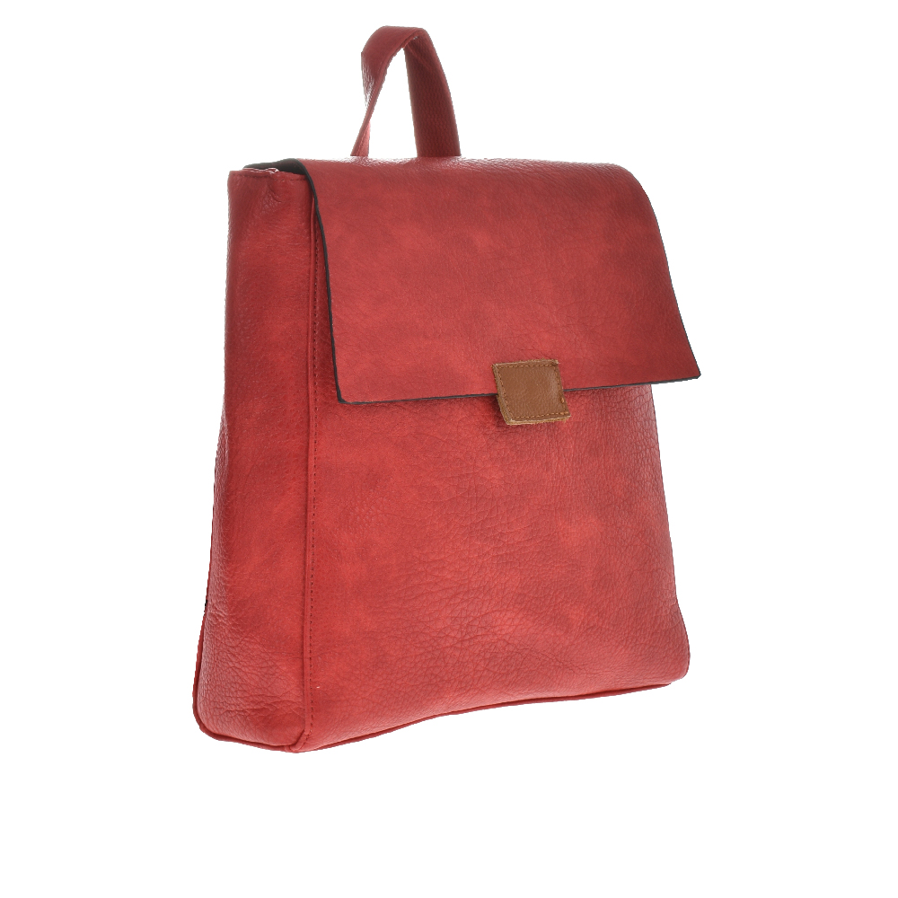 Rucsac dama din piele ecologica Francesca Rossi FR5487, Rosu, #2, Bagsy