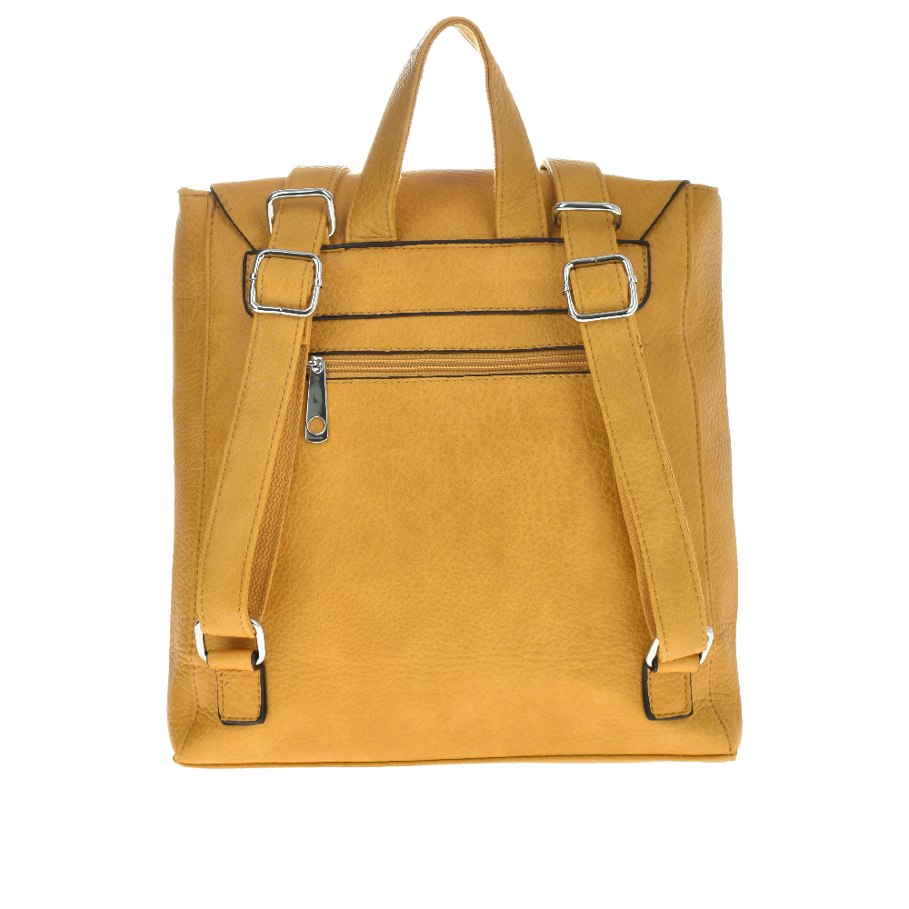Rucsac dama din piele ecologica Francesca Rossi FR5487, Galben, #3, Bagsy