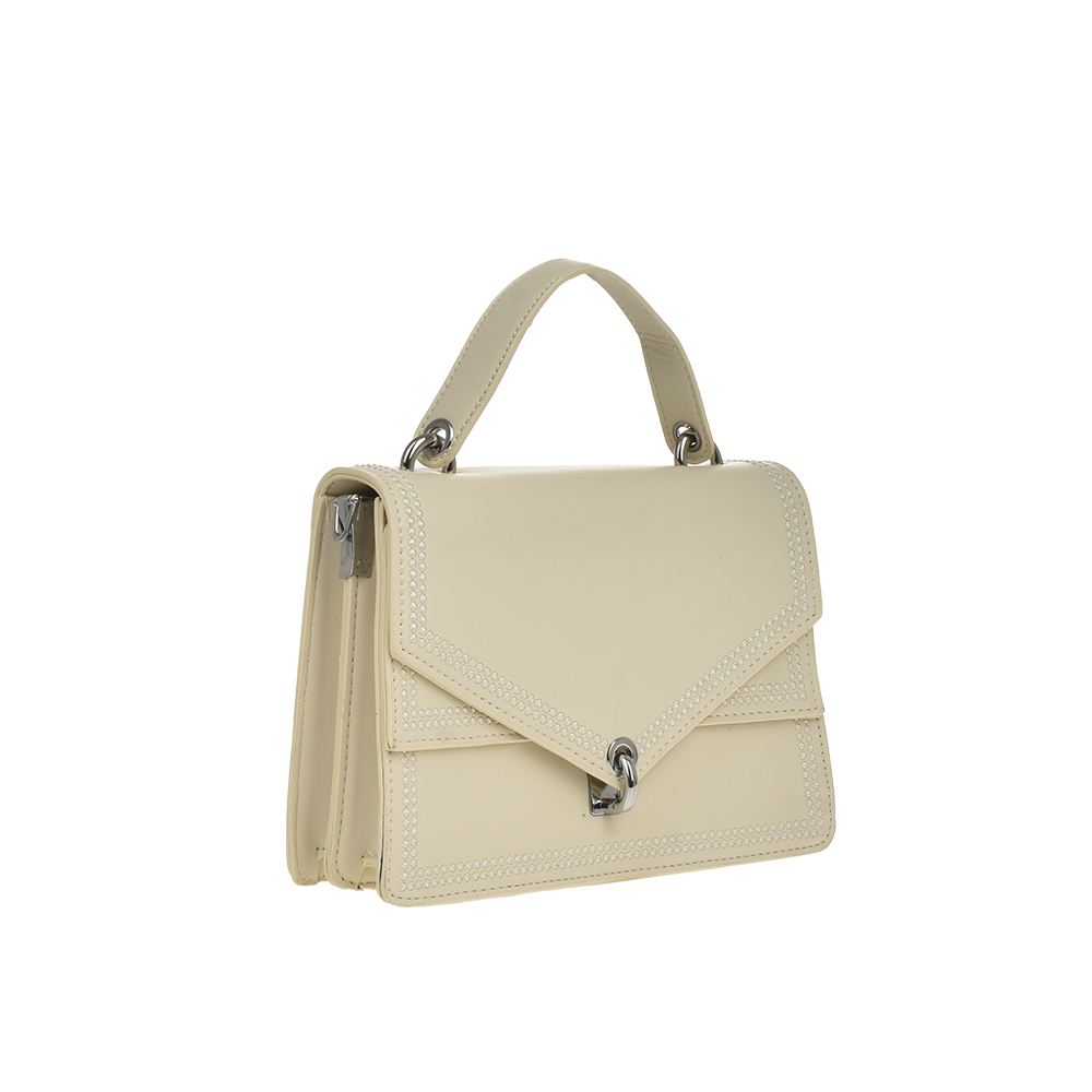 Geanta dama din piele ecologica Francesca Rossi FR5857, Crem, #2, Bagsy