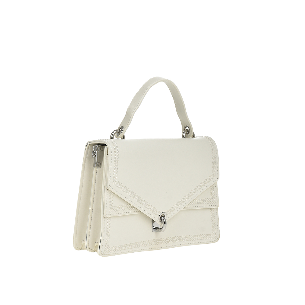 Geanta dama din piele ecologica Francesca Rossi FR5857, Alb, #2, Bagsy