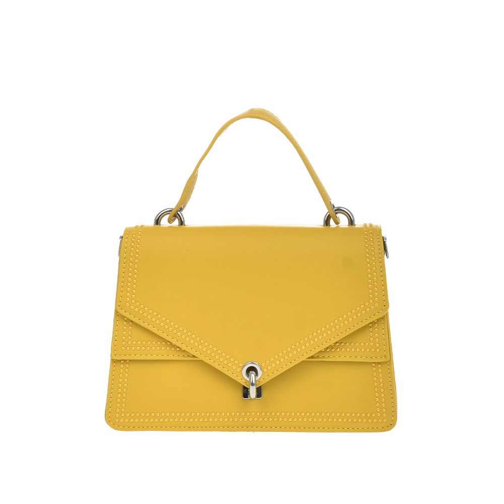 Geanta dama din piele ecologica Francesca Rossi FR5857, Galben, #1, Bagsy