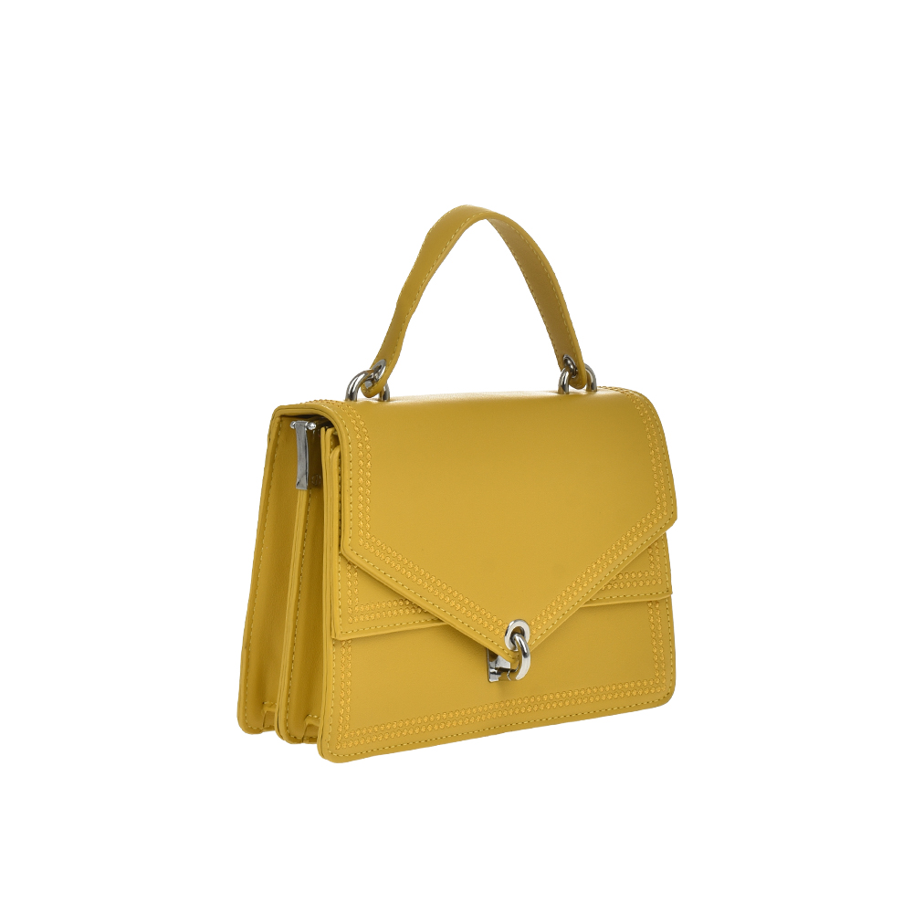 Geanta dama din piele ecologica Francesca Rossi FR5857, Galben, #2, Bagsy