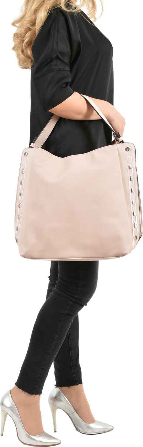 Geanta de mana din piele ecologica Francesca Rossi FR5010, Roz, Nr. 5, Bagsy