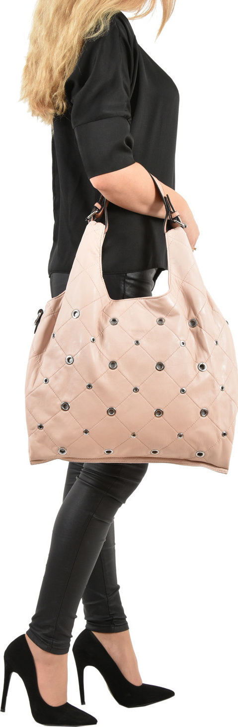 Geanta de mana din piele ecologica Francesca Rossi FR5023, Roz, #5, Bagsy