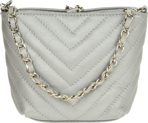 Geanta de umar din piele naturala Patrizia Lucchini PL0455, Argintiu, #3, Bagsy