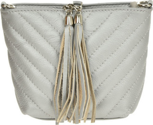 Geanta de umar din piele naturala Patrizia Lucchini PL0455, Argintiu, #1, Bagsy