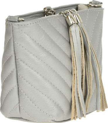 Geanta de umar din piele naturala Patrizia Lucchini PL0455, Argintiu, #2, Bagsy