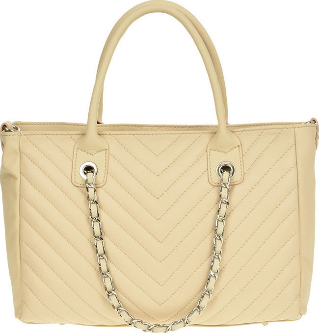 Geanta tote din piele naturala Patrizia Lucchini PL0456, Bej, #1, Bagsy