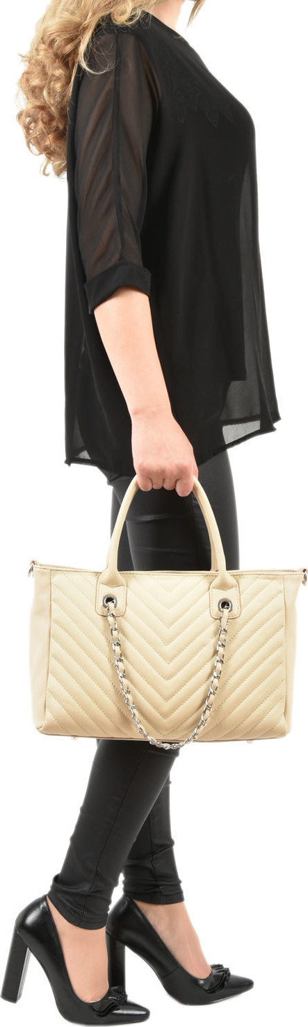 Geanta tote din piele naturala Patrizia Lucchini PL0456, Bej, #5, Bagsy