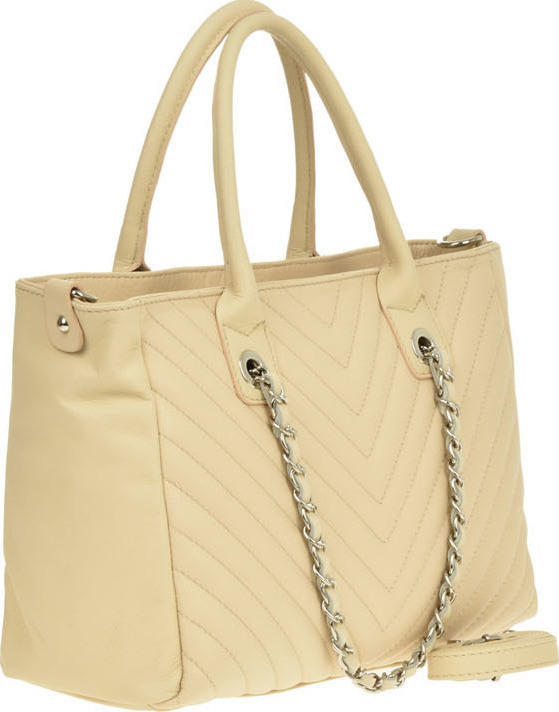 Geanta tote din piele naturala Patrizia Lucchini PL0456, Bej, #2, Bagsy