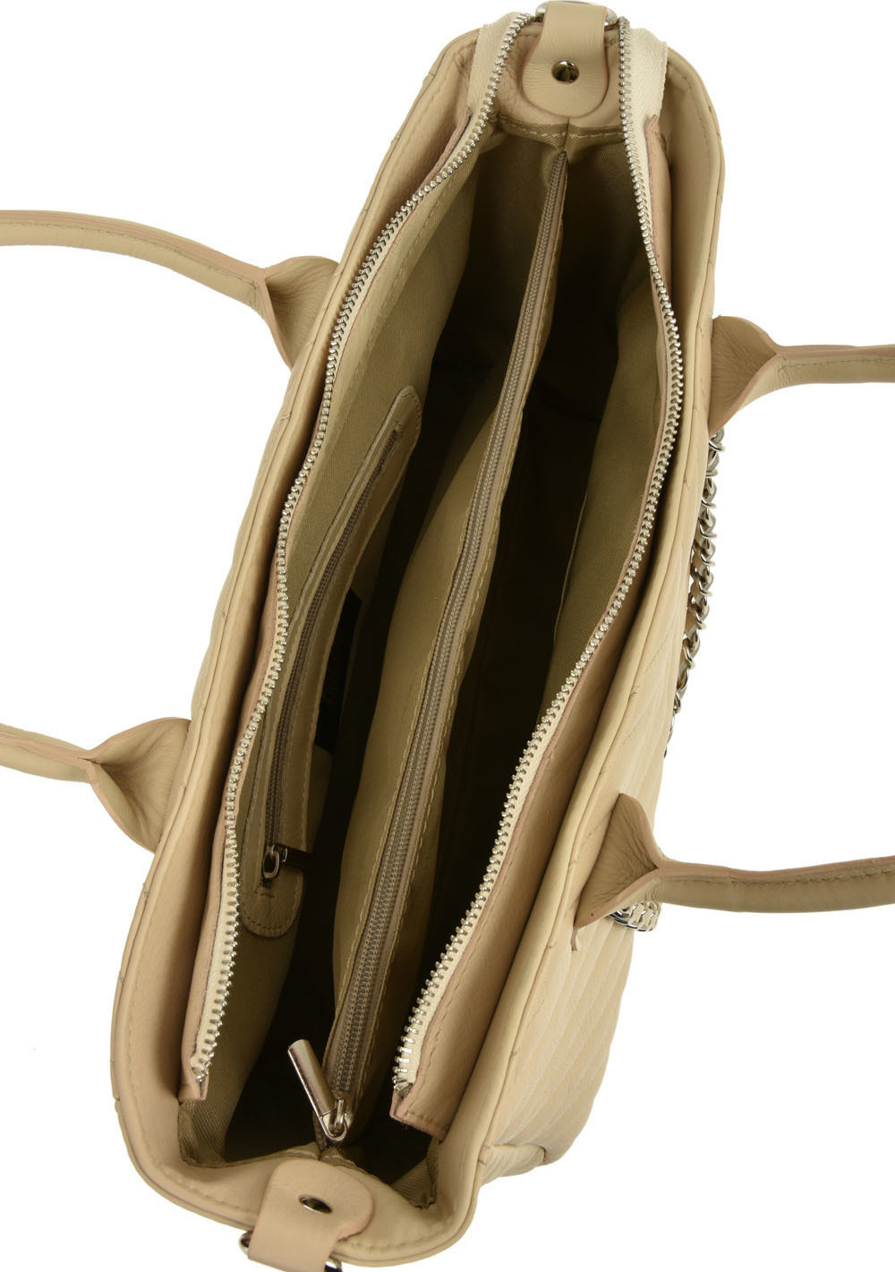 Geanta tote din piele naturala Patrizia Lucchini PL0456, Bej, #4, Bagsy