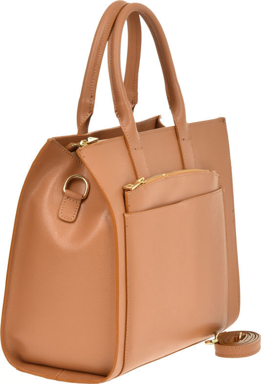 Geanta tote din piele naturala Patrizia Lucchini PL0485, Cognac, #2, Bagsy