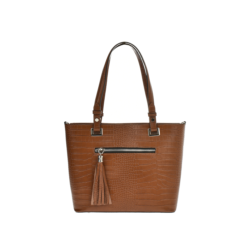 Geanta tote din piele naturala Patrizia Lucchini PL0935, Cognac, #3, Bagsy