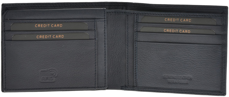 Set cadou barbati portofel si curea din piele naturala Pierro Poggi PP3008-125, Albastru/Albastru, #6, Bagsy