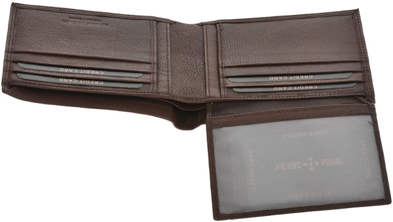 Set cadou barbati portofel si curea reversibila din piele naturala Pierro Poggi PP3003-120, Maro/Albastru, #6, Bagsy