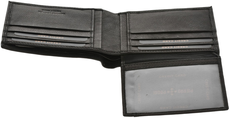 Set cadou barbati portofel si curea reversibila din piele naturala Pierro Poggi PP3002-115, Negru/Albastru, #6, Bagsy