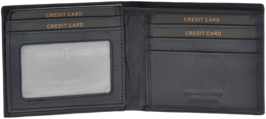 Portofel din piele naturala Pierro Poggi PP1002, Albastru, #5, Bagsy