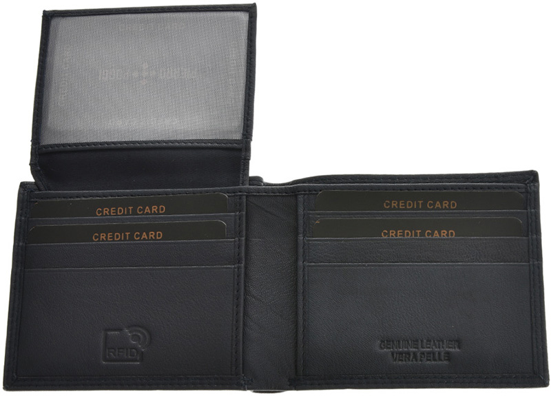 Portofel din piele naturala Pierro Poggi PP1002, Albastru, #7, Bagsy