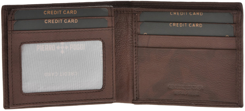 Portofel din piele naturala Pierro Poggi PP1002, Maro, #5, Bagsy