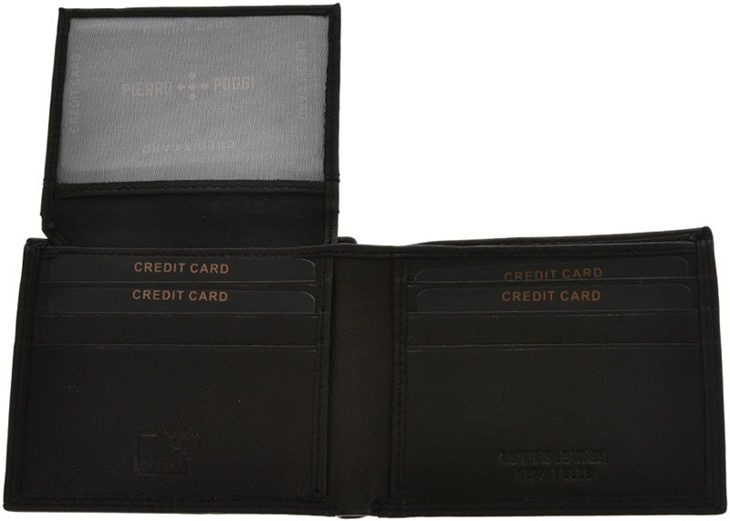 Portofel din piele naturala Pierro Poggi PP1002, Negru, #7, Bagsy