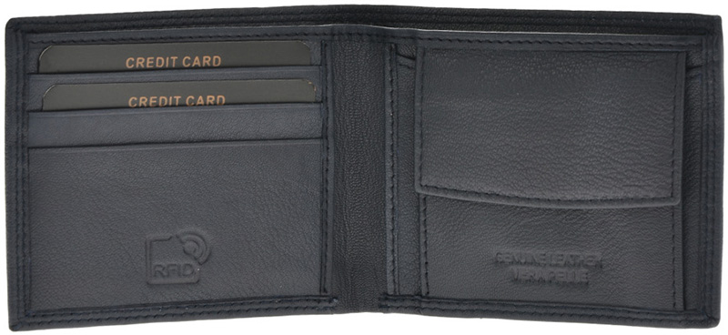 Portofel din piele naturala Pierro Poggi PP1003, Albastru, #5, Bagsy