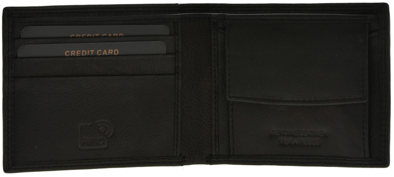 Portofel din piele naturala Pierro Poggi PP1003, Negru, #5, Bagsy