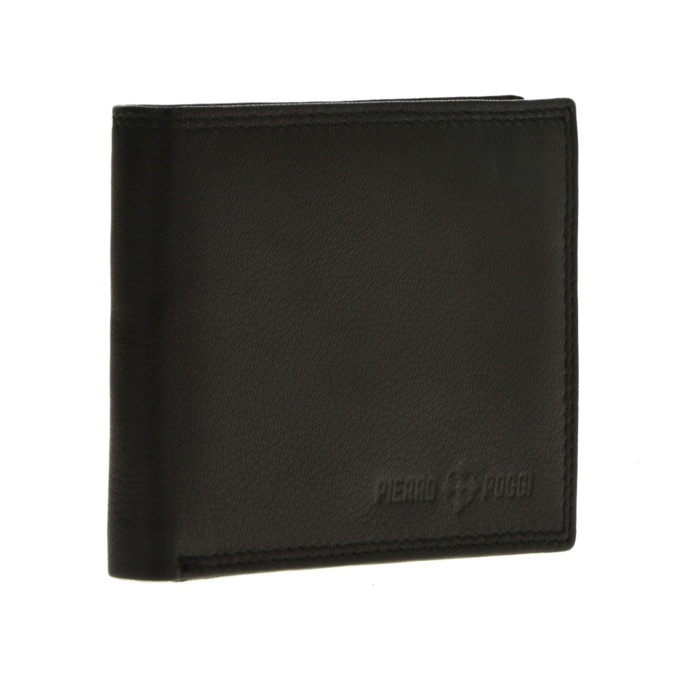 Set cadou barbati portofel si curea din piele naturala Pierro Poggi PP3012-115, Negru/Negru, #6, Bagsy