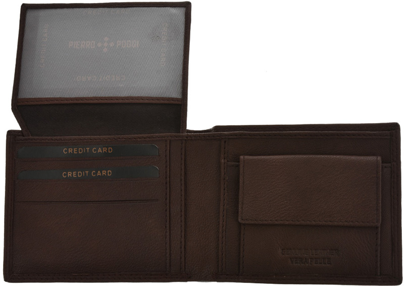 Set cadou barbati portofel si curea din piele naturala Pierro Poggi PP3011-120, Maro/Maro, #6, Bagsy