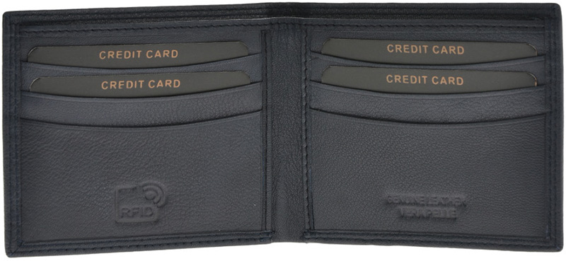 Portofel din piele naturala Pierro Poggi PP1005, Albastru, #5, Bagsy