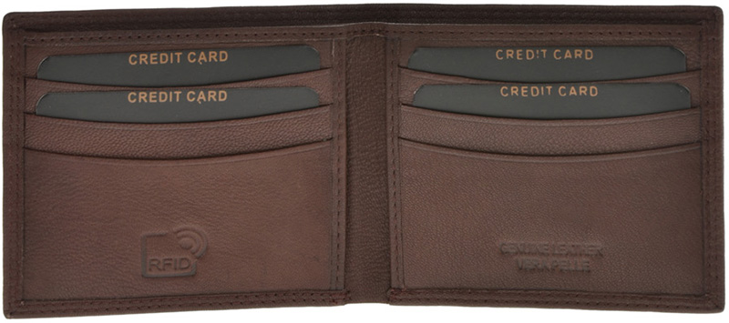 Portofel din piele naturala Pierro Poggi PP1005, Maro, #6, Bagsy