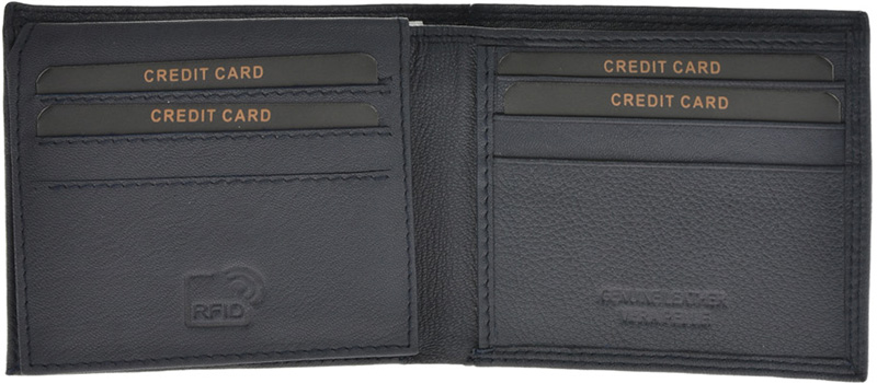 Portofel din piele naturala Pierro Poggi PP1006, Albastru, #5, Bagsy