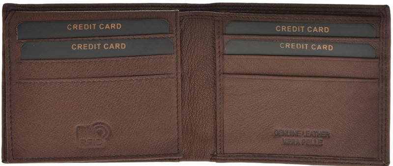 Portofel din piele naturala Pierro Poggi PP1006, Maro, #5, Bagsy