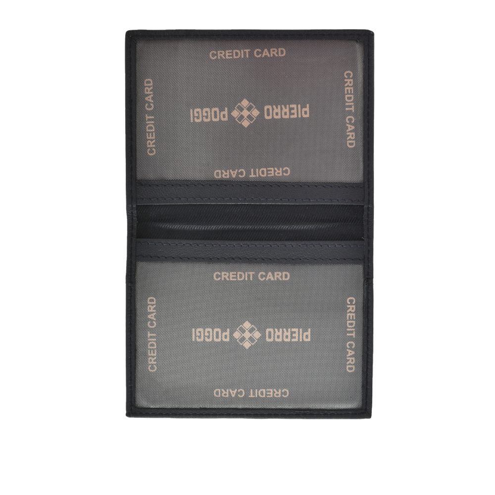 Portofel din piele naturala Pierro Poggi PP1007, Albastru, Nr. 7, Bagsy