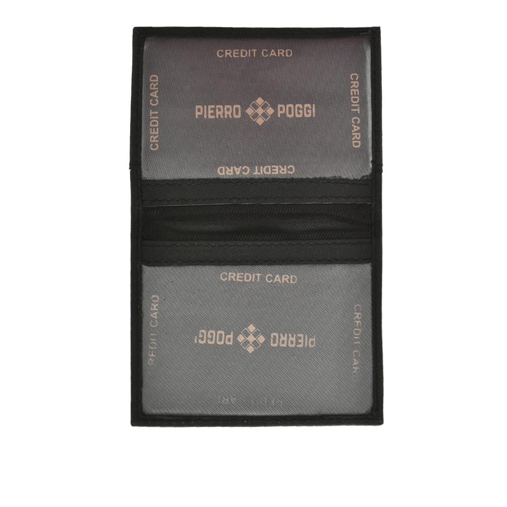Portofel din piele naturala Pierro Poggi PP1007, Negru, Nr. 7, Bagsy