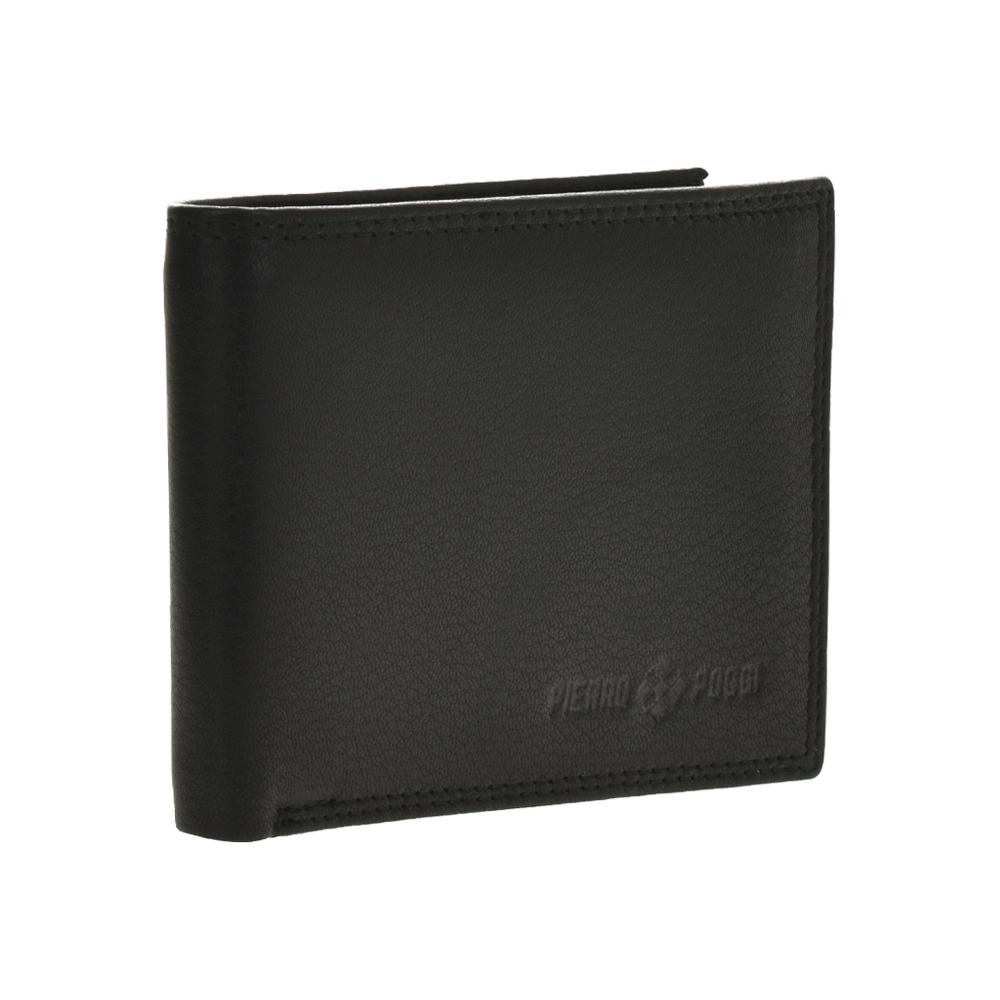 Portofel din piele naturala Pierro Poggi PP1007, Negru, Nr. 2, Bagsy