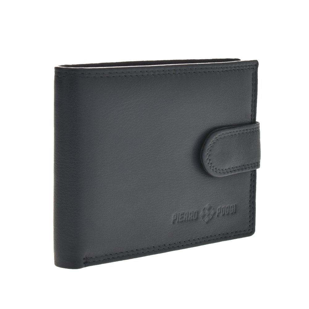 Portofel din piele naturala Pierro Poggi PP1008, Albastru, #2, Bagsy