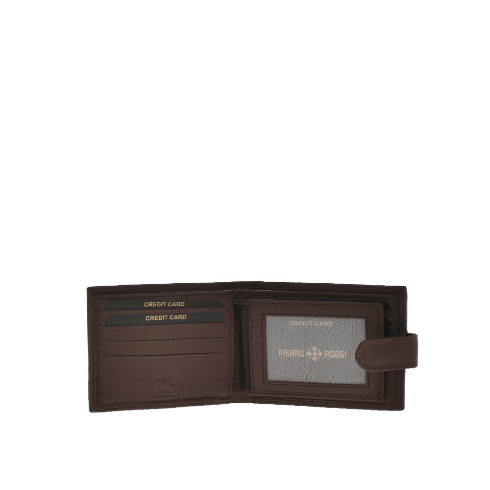 Portofel din piele naturala Pierro Poggi PP1008, Maro, #5, Bagsy