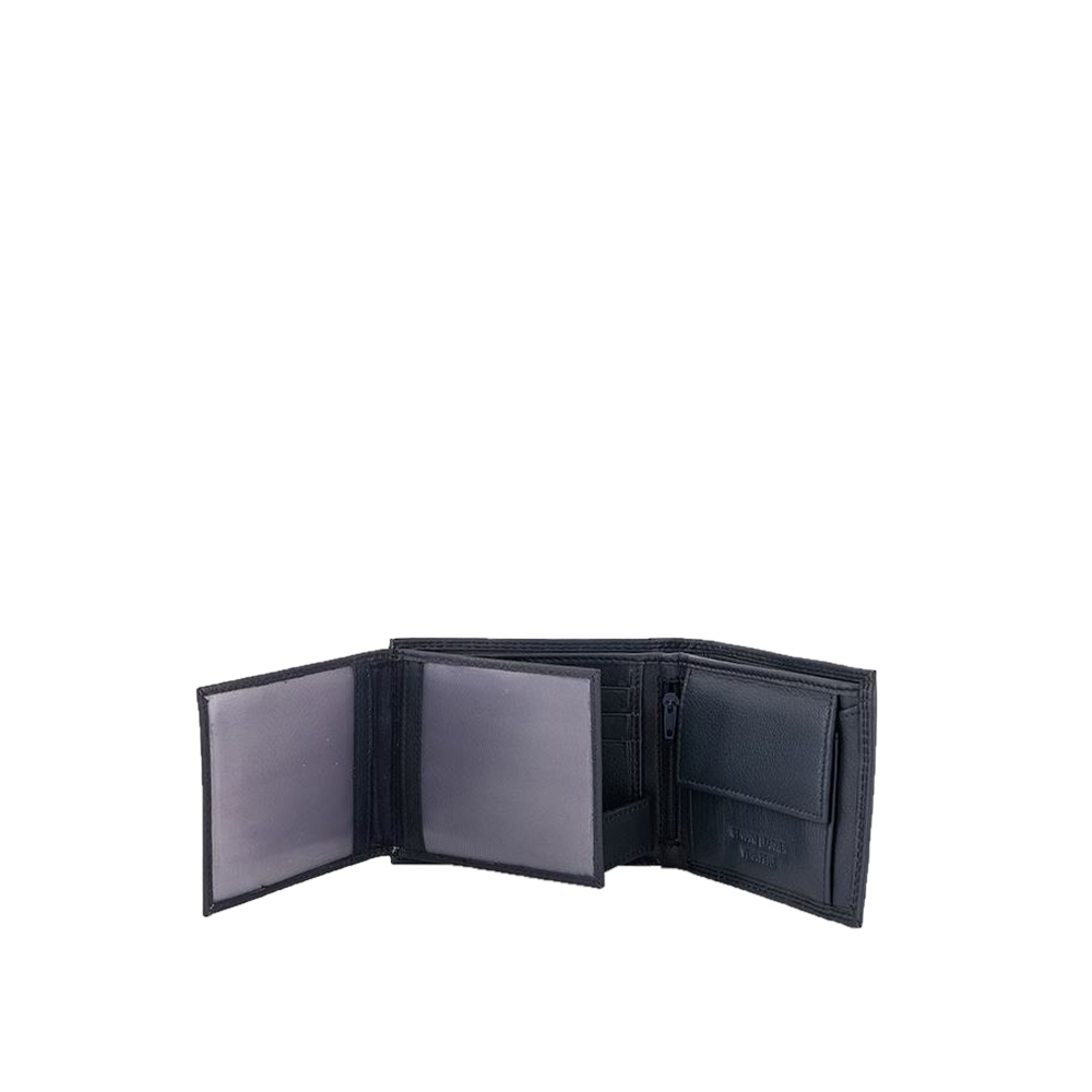 Portofel din piele naturala Pierro Poggi PP1009, Albastru, Nr. 4, Bagsy