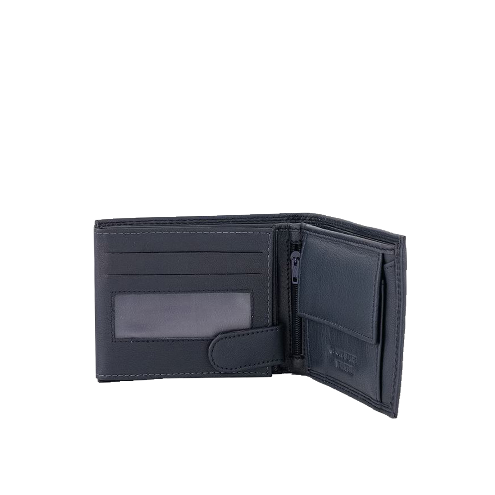 Portofel din piele naturala Pierro Poggi PP1009, Albastru, Nr. 3, Bagsy