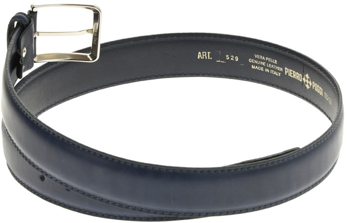 Curea barbati din piele naturala Pierro Poggi PP2002, Albastru-125 cm, #6, Bagsy