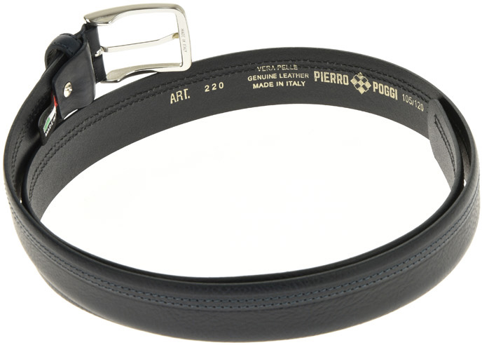 Set cadou barbati portofel si curea din piele naturala Pierro Poggi PP3009-120, Albastru/Albastru, #7, Bagsy