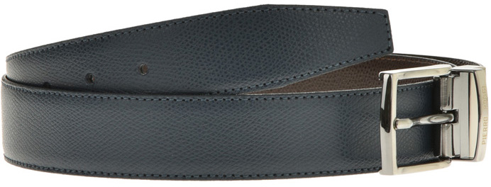 Curea barbati reversibila din piele naturala Pierro Poggi PP2005, Albastru/Maro-115 cm, #2, Bagsy