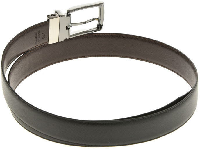 Curea barbati reversibila din piele naturala Pierro Poggi PP2005, Negru/Maro-115 cm, #7, Bagsy